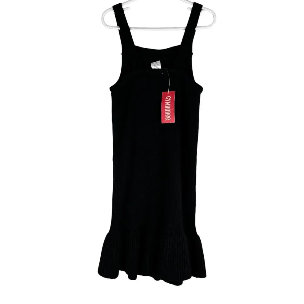 Gymboree Girls Cable Knit Sweater Dress Black 7 Sleeveless New